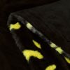 Printed Faux Rabbit Fur Throw, Lightweight Plush Cozy Soft Blanket, 50"x60" Black Leopard