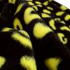 Printed Faux Rabbit Fur Throw, Lightweight Plush Cozy Soft Blanket, 50"x60" Black Leopard