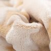 Back Printing Shaved Flannel Plush Blanket, Light Brown Stripe Blanket for Bed or Sofa, 60" x 80"
