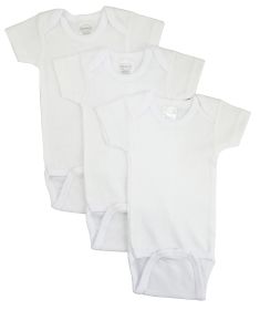White Short Sleeve One Piece 3 Pack (Color: White, size: medium)