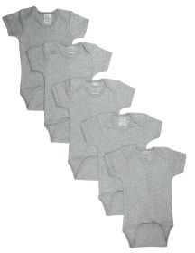 Grey Bodysuit Onezies (Pack of 5) (Color: Grey, size: small)