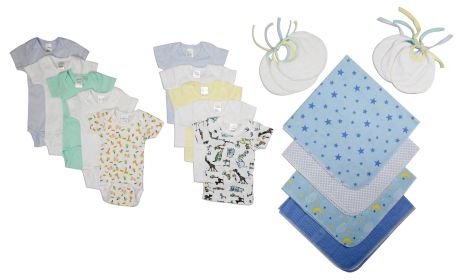 Baby Boy 20 Pc Layette Sets (Color: White/Blue, size: small)