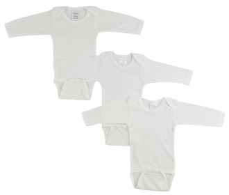Long Sleeve White Onezie 3 Pack (Color: White, size: Newborn)