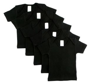 Black Short Sleeve Lap Shirt (Pack of 5) (Color: black, size: 18-24)