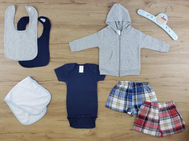 7 Pc Layette Baby Clothes Set (Color: White/Pink, size: large)