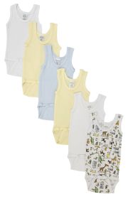 Baby Boy 6 Pc Onezies and Tank Tops (Color: White, size: medium)