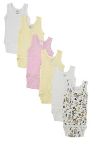 Baby Girl 6 Pc Onezies and Tank Tops (Color: White, size: small)