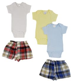 Infant Onezies and Boxer Shorts (Color: Blue, size: medium)