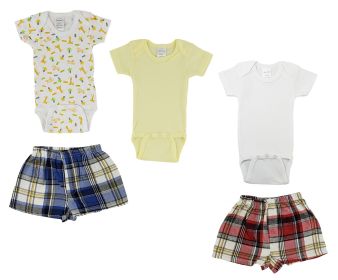 Infant Onezies and Boxer Shorts (Color: White/Yellow, size: large)