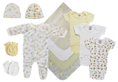 Unisex Baby 12 Pc Layette Sets (Color: White/Yellow, size: small)