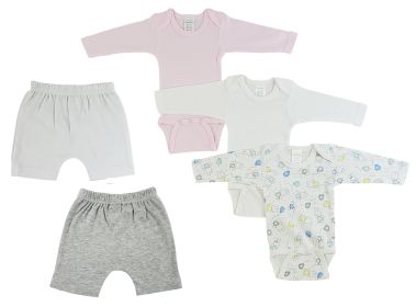 Infant Girls Long Sleeve Onezies and Pants (Color: White/Grey, size: small)