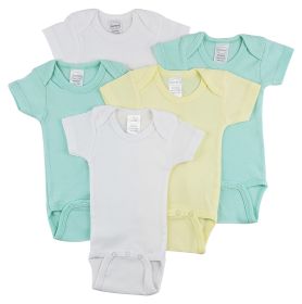 Short Sleeve One Piece 5 Pack (Color: White/Yellow, size: large)