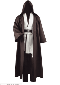 Adult Tunic Costume For Jedi Outfit Skywalker Halloween Cosplay Costume Hooded Robe Cloak Full Set Uniform Three Versions (size: L)