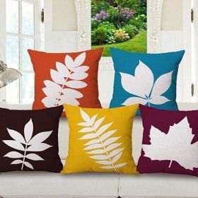 Foliage Love Autumn And Spring Leaf Cushion Covers (Color: BROWN)