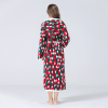 Winter Christmas Sleepwear Women Fleece Hooded Bathrobe Plush Long Robe