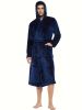Mens Cozy Hooded Robe Trendy Warm Comfy Lounge Wear