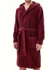 Mens Cozy Hooded Robe Trendy Warm Comfy Lounge Wear