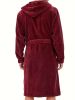 Mens Cozy Hooded Robe Trendy Warm Comfy Lounge Wear
